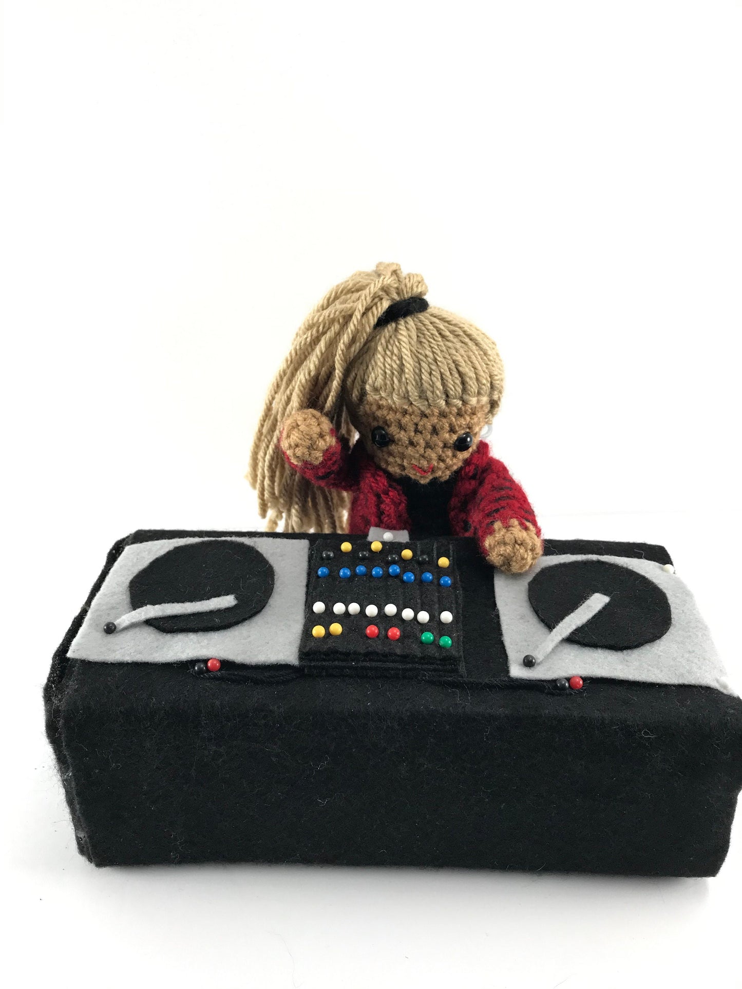 Custom Crochet DJ with decks