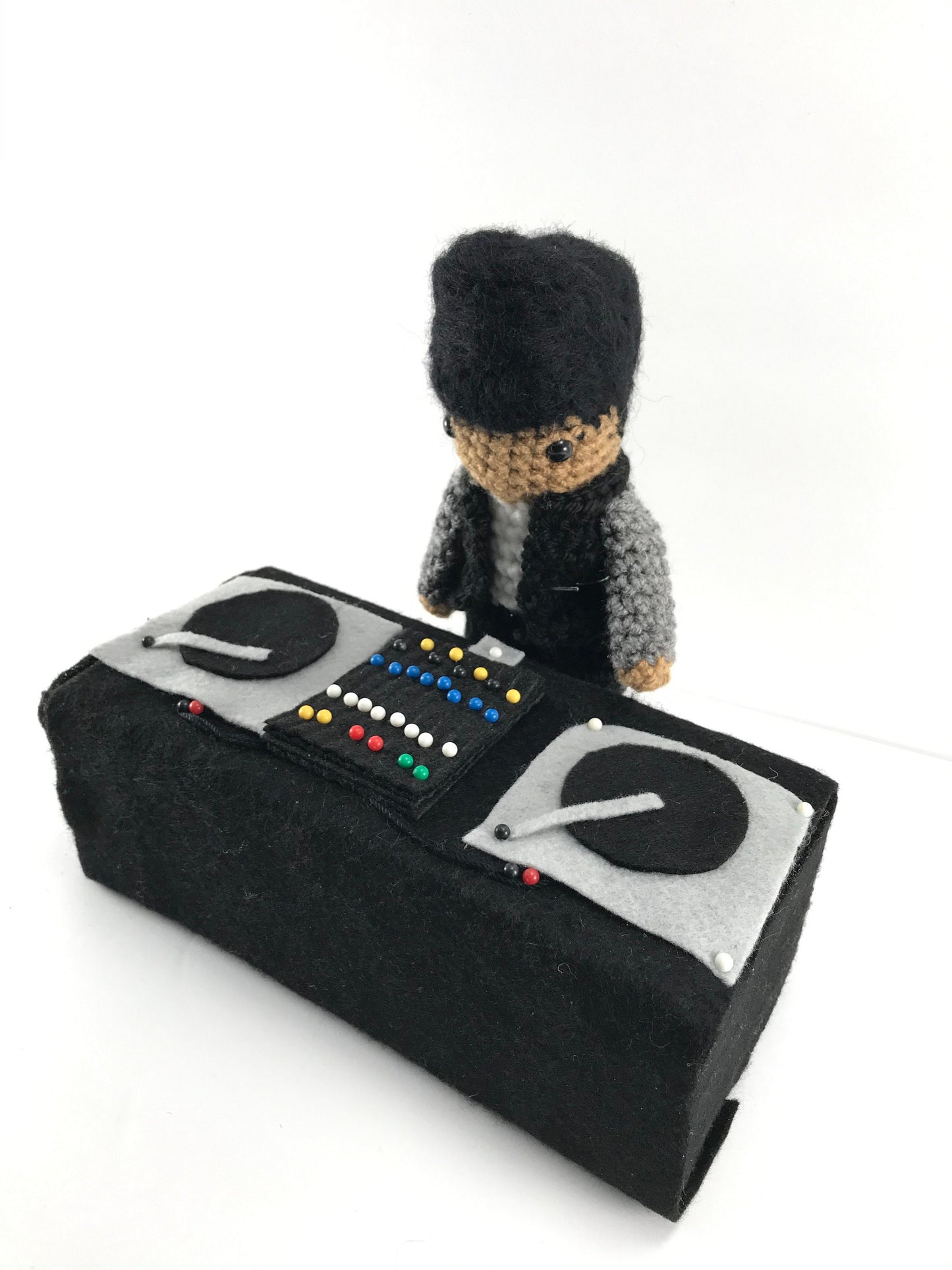 Custom Crochet DJ with decks