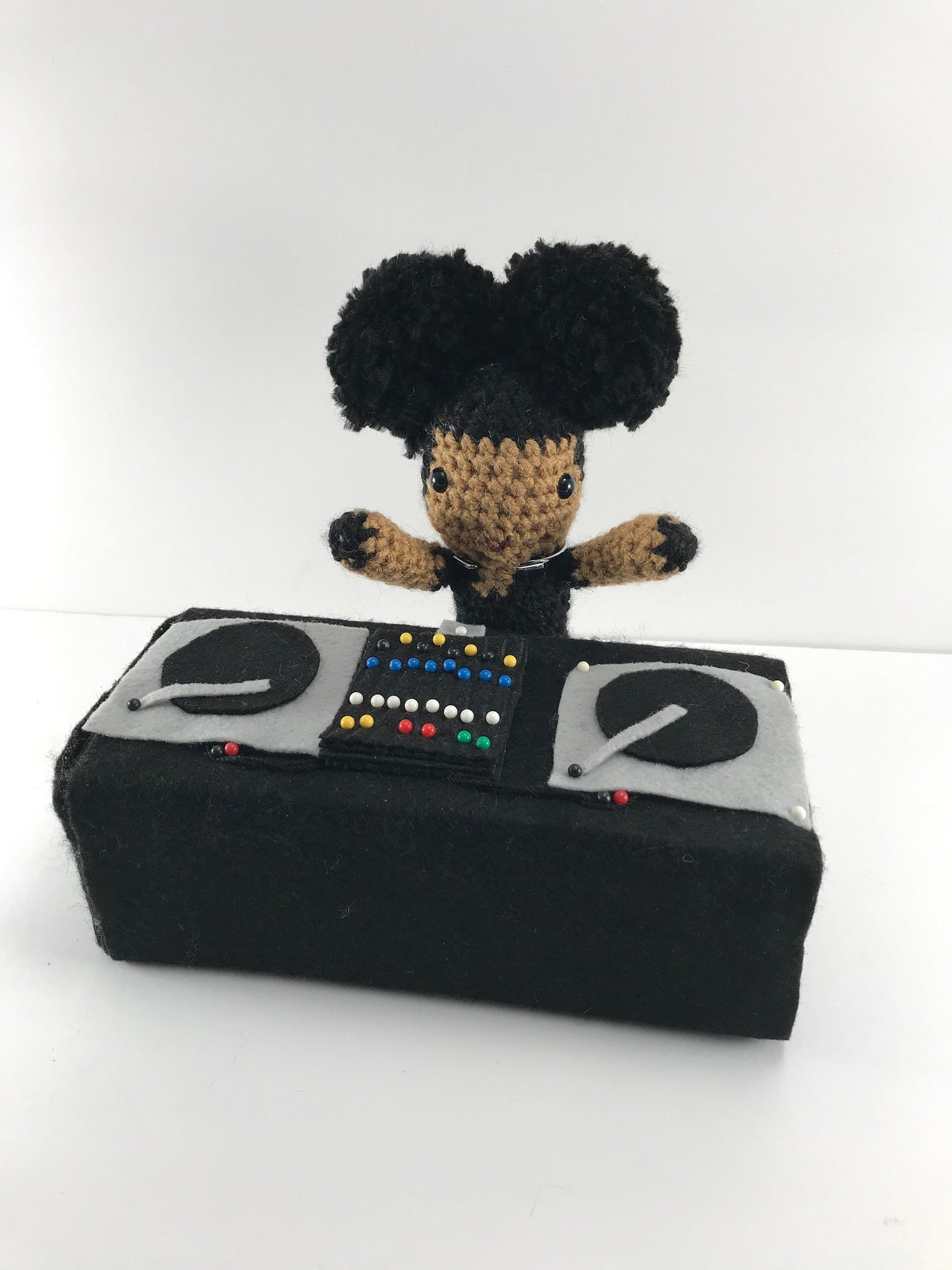 Custom Crochet DJ with decks