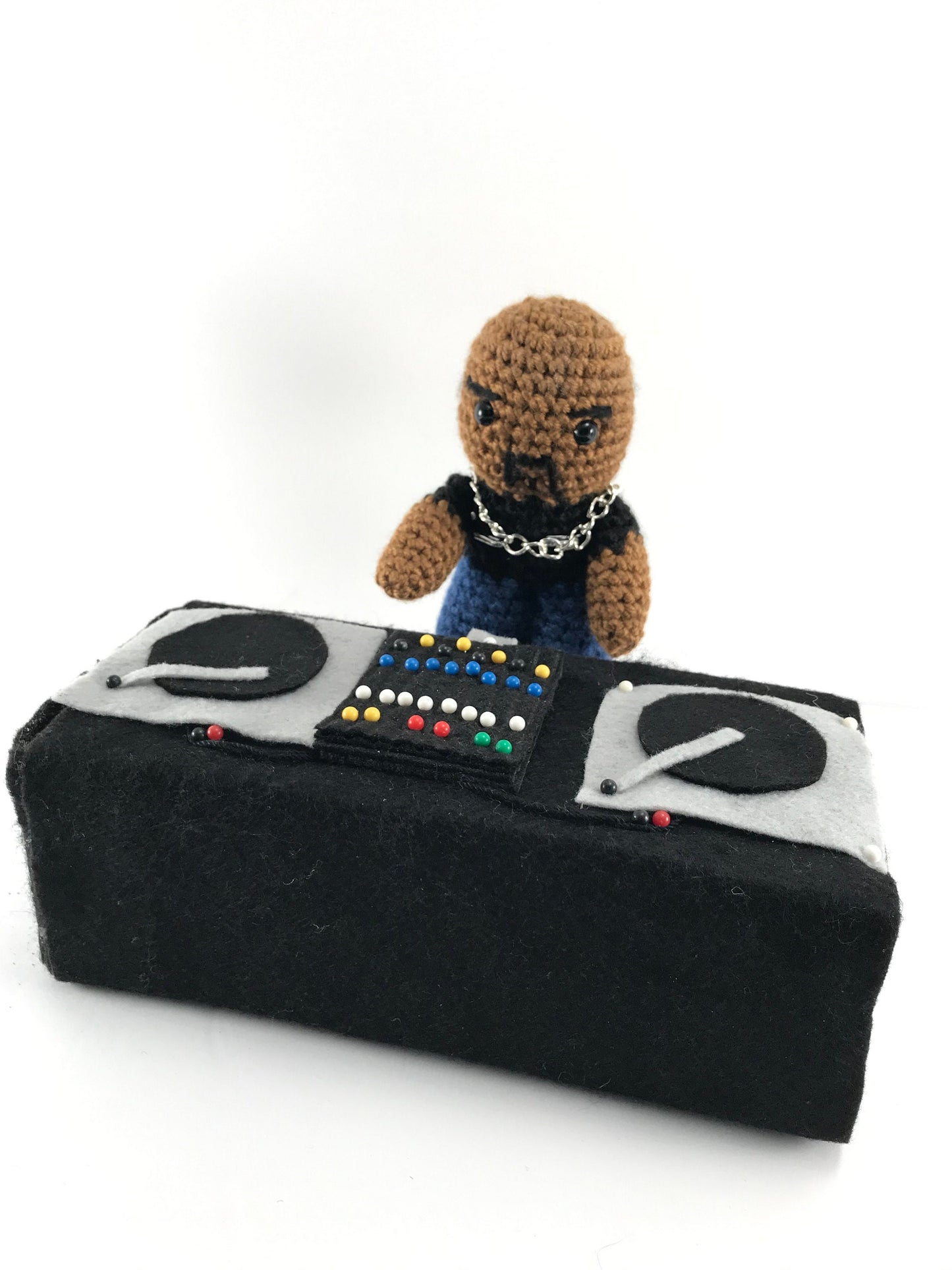 Custom Crochet DJ with decks