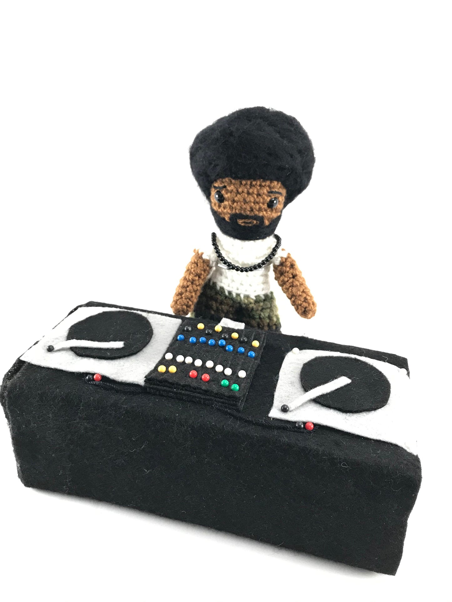 Custom Crochet DJ with decks